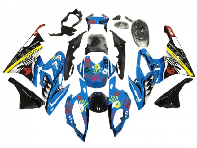 Jaune Bleu Noir Requin Kits Carénages Moto BMW S1000RR 2015-2016