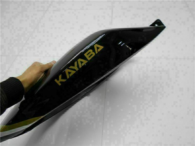 Noir Brillant Blanc Or Lucky Strike Carénage Moto Kawasaki ZX6R 2005-2006