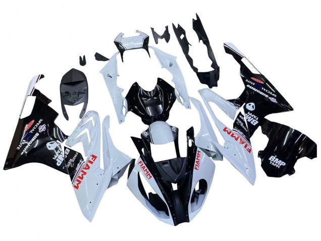 Blanc Noir Brillant Fiamm Carénage Moto BMW S1000RR 2015-2016