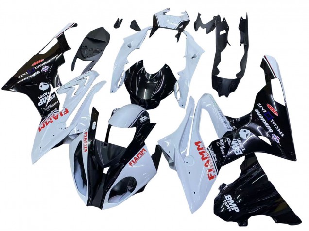 Blanc Noir Brillant Fiamm Carénage Moto BMW S1000RR 2015-2016