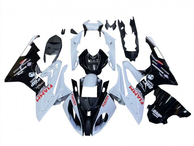 Blanc Noir Brillant Fiamm Carénage Moto BMW S1000RR 2015-2016