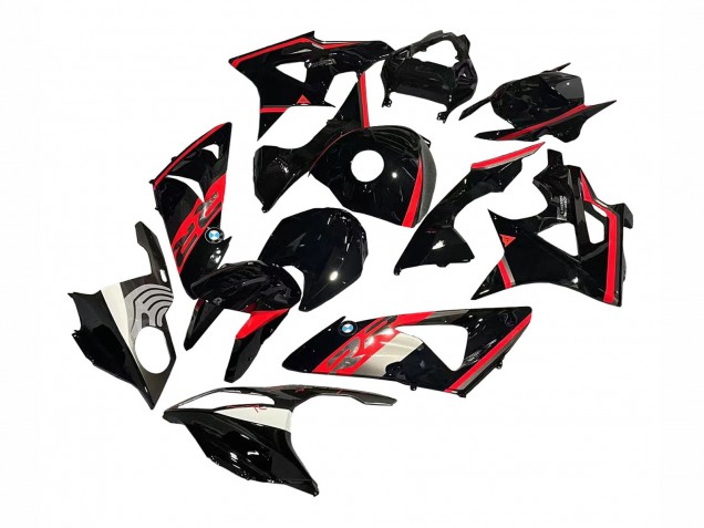 Rouge Noir Brillant Carénages Moto BMW S1000RR 2009-2014