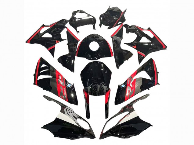 Rouge Noir Brillant Carénages Moto BMW S1000RR 2009-2014