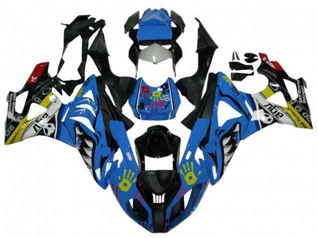 Blanc Bleu Noir Jaune Requin Carénage Moto BMW S1000RR 2009-2014
