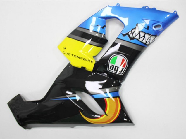 Bleu Jaune Noir Requin Carénage Moto Kawasaki ZX6R 2005-2006