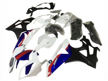 Blanc Rouge Bleu Noir Carénage Moto BMW S1000RR 2009-2014 Pas Chère