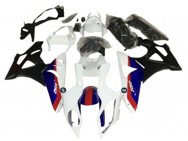 Blanc Rouge Bleu Noir Carénage Moto BMW S1000RR 2009-2014 Pas Chère