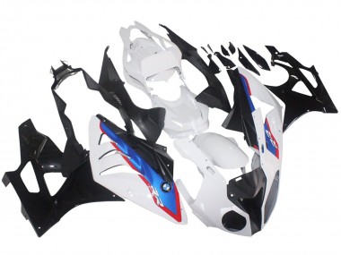 Blanc Rouge Bleu Noir Brillant HP Becker Carbon Carénage Moto BMW S1000RR 2009-2014 Pas Chère