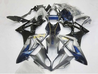 Argent Bleu Noir Brillant Carénage Moto BMW S1000RR 2009-2014 Pas Chère