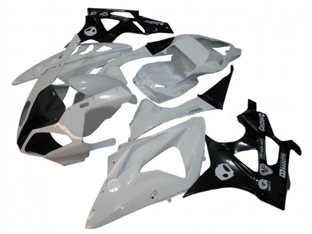 Blanc Noir Brillant Carénage Moto BMW S1000RR 2009-2014