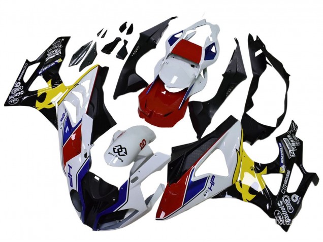 Blanc Rouge Jaune Noir Castrol Carénage Moto BMW S1000RR 2009-2014