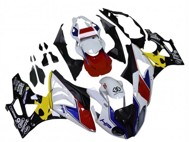 Blanc Rouge Jaune Noir Castrol Carénage Moto BMW S1000RR 2009-2014