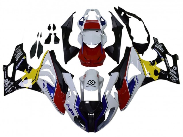 Blanc Rouge Jaune Noir Castrol Carénage Moto BMW S1000RR 2009-2014