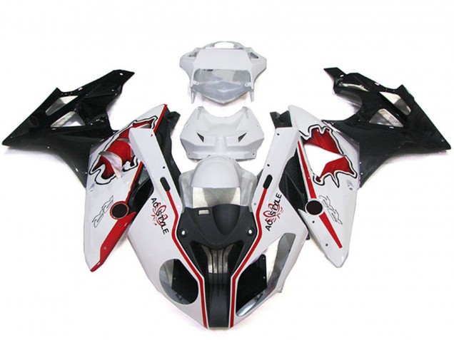 Blanc Rouge Noir Brillant Kits Carénages Moto ABS BMW S1000RR 2009-2014