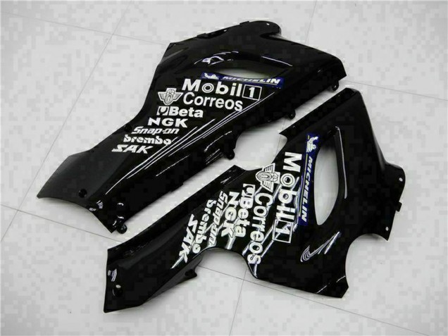 Noir Brillant Blanc West Carénage Moto Kawasaki ZX6R 2005-2006
