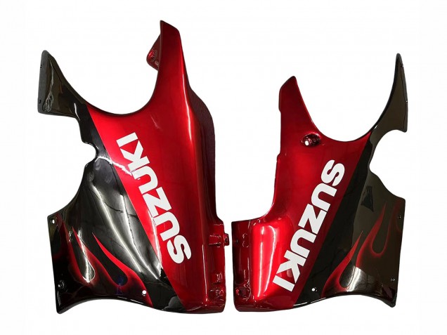 Noir Brillant Rouge Flamme Carénage Moto Suzuki GSX600F/GSX750F 2004-2006