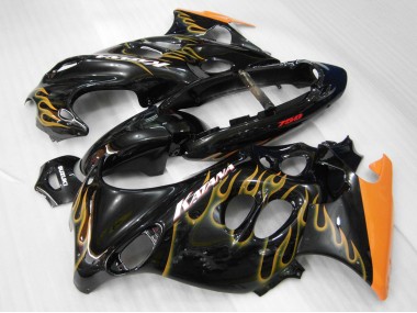 Noir Brillant Orange Flamme Katana Carénage Moto Suzuki GSX600F/GSX750F 2004-2006 Pas Chère