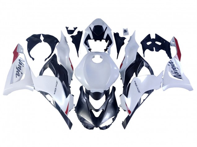 Blanc Perle Noir Rouge Carénage Moto Kawasaki ZX6R 2023-2026