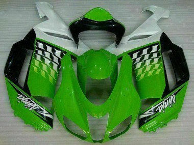 Vert Blanc Ninja Carénage Moto Kawasaki ZX6R 2007-2008 Pas Chère
