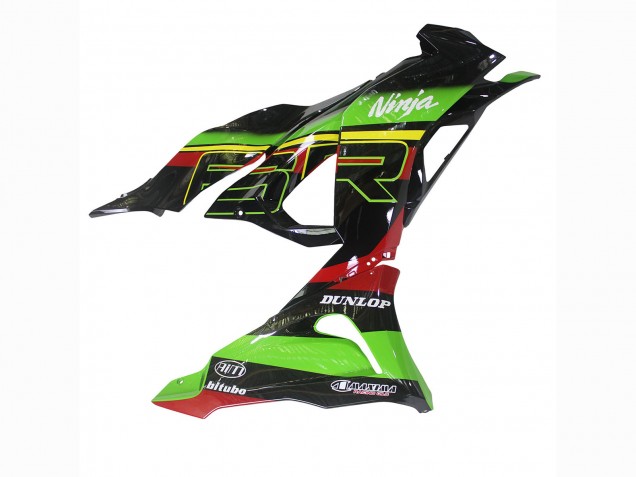 Vert Noir Rouge Jaune Dunlop Carénage Moto Kawasaki ZX6R 2023-2025