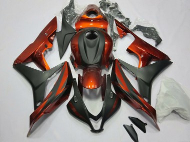Orange Noir Mat Kits Carénages Moto Honda CBR600RR 2007-2008 Pas Chère