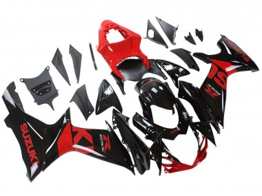Rouge Noir Brillant Kits Carénages Moto Suzuki GSXR 600 / GSXR 750 2011-2024 Pas Chère