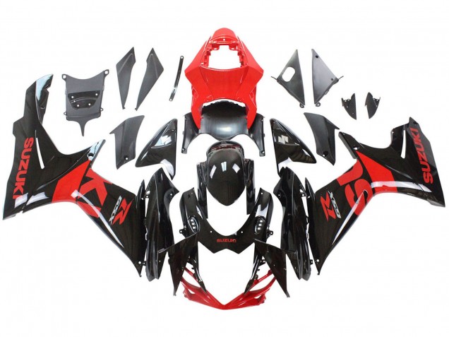 Rouge Noir Brillant Kits Carénages Moto Suzuki GSXR 600 / GSXR 750 2011-2024