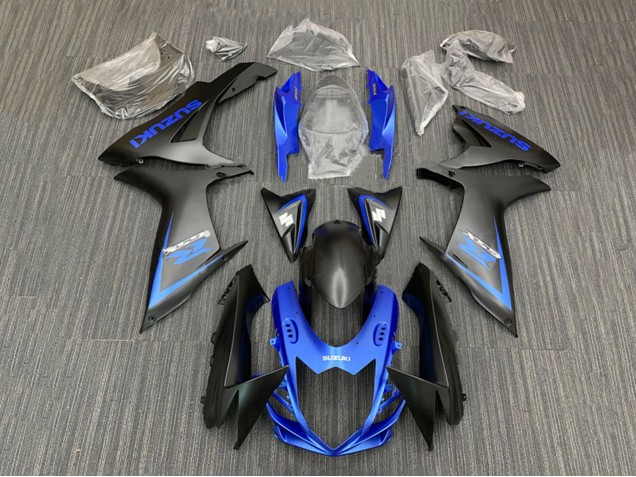 Bleu Noir Mat Kits Carénages Moto Suzuki GSXR 600 / GSXR 750 2011-2024