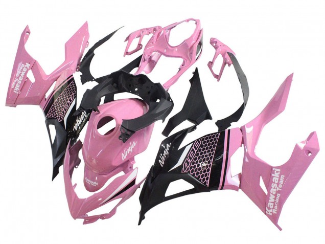 Rose Noir Mat Rayon de Miel Carénage Moto Kawasaki Ninja 400 2018-2024