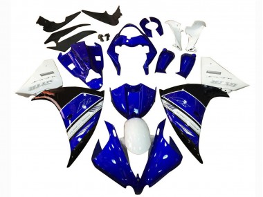 Blanc Bleu Noir Carénages Moto Yamaha YZF 1000 R1 2012-2014 Pas Chère