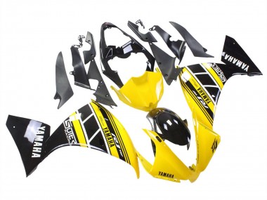 Jaune Blanc Noir Carénage Moto Yamaha YZF 1000 R1 2012-2014 Pas Chère