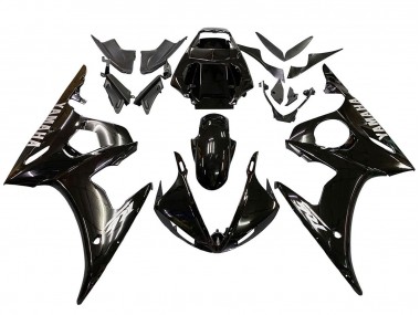 Noir Brillant Blanc Décalque Carénage Moto Yamaha YZF R6 2003-2004 Pas Chère