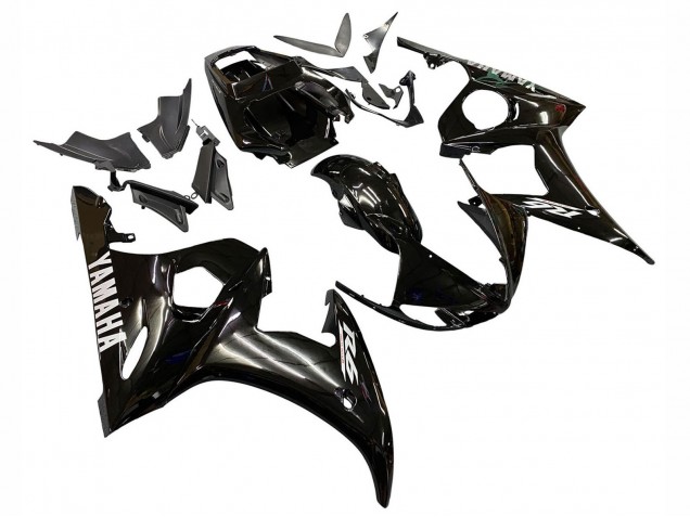 Noir Brillant Blanc Décalque Carénage Moto Yamaha YZF R6S 2006-2009