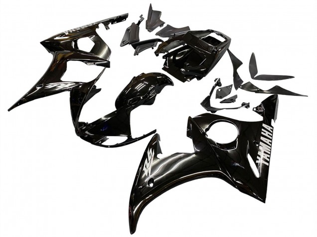 Noir Brillant Blanc Décalque Carénage Moto Yamaha YZF R6S 2006-2009