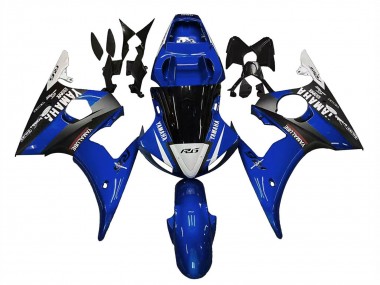 Bleu Blanc Noir Brillant Yamalube Carénage Moto Yamaha YZF R6 2003-2004 Pas Chère