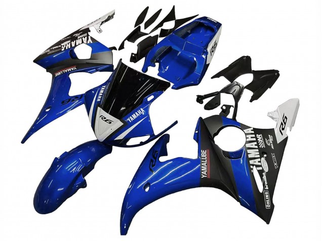 Bleu Blanc Noir Brillant Yamalube Carénage Moto Yamaha YZF R6S 2006-2009