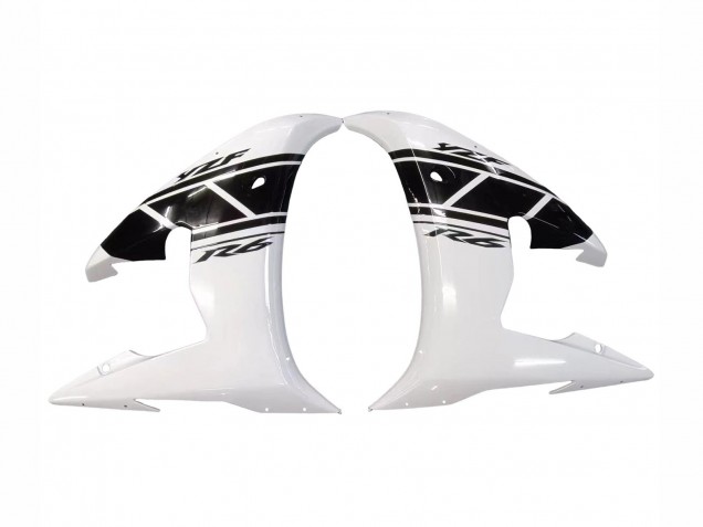 Blanc Noir Brillant Carénages Moto Yamaha YZF R6 2003-2004