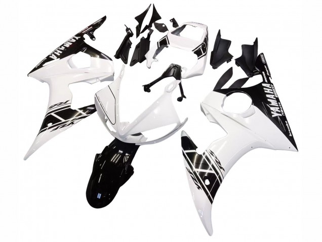 Blanc Noir Brillant Carénage Moto Yamaha YZF R6S 2006-2009