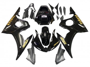 Noir Brillant Or Décalque Carénage Moto Yamaha YZF R6 2003-2004 Pas Chère