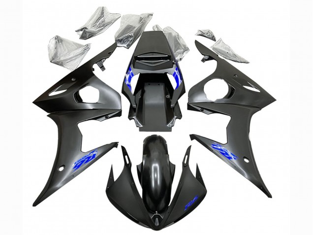 Noir Mat Bleu Carénage Moto Yamaha YZF R6S 2006-2009