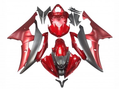 Rouge Gris Carénage Moto Yamaha YZF 600 R6 2008-2016 Pas Chère