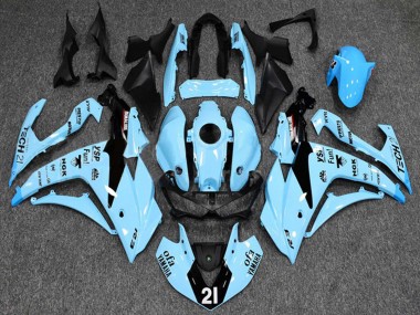 Bleu Clair Noir Yamalube 21 Carénage Moto Yamaha YZF R3/R25 2015-2018 Pas Chère