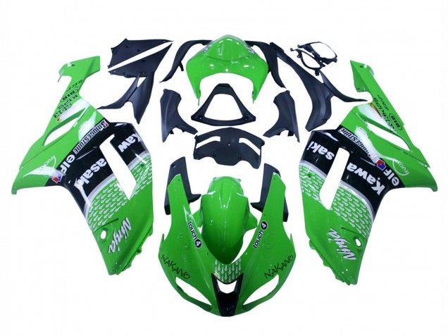 Vert Noir Ninja Carénage Moto Kawasaki ZX6R 2007-2008