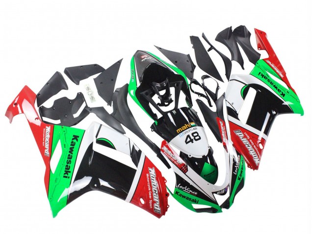 Vert Rouge Carénage Moto Kawasaki ZX6R 2007-2008