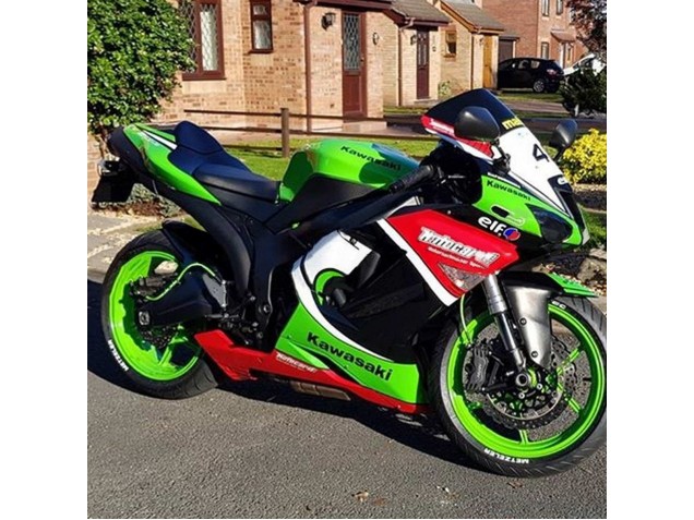 Vert Rouge Carénage Moto Kawasaki ZX6R 2007-2008