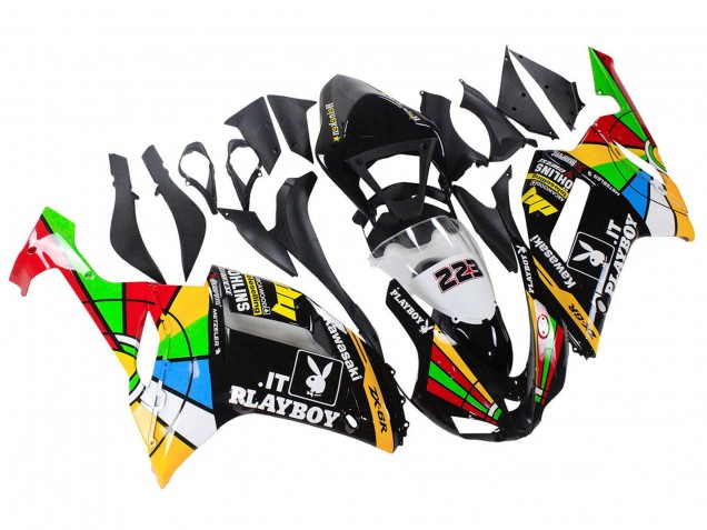 Coloré Playboy 223 Carénage Moto Kawasaki ZX6R 2007-2008