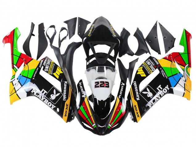 Coloré Playboy 223 Carénage Moto Kawasaki ZX6R 2007-2008