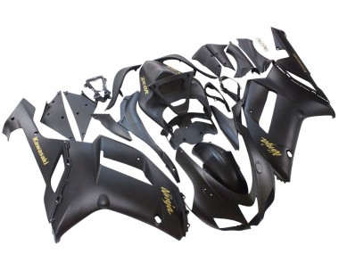 Noir Mat Jaune Logo Ninja Carénage Moto Kawasaki ZX6R 2007-2008 Pas Chère