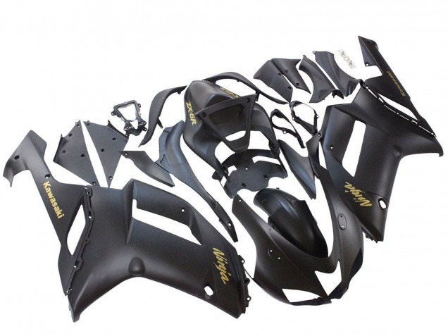 Noir Mat Jaune Logo Ninja Carénage Moto Kawasaki ZX6R 2007-2008