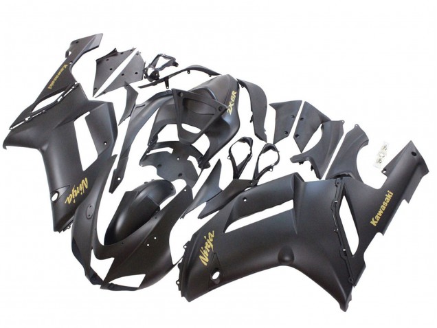 Noir Mat Jaune Logo Ninja Carénage Moto Kawasaki ZX6R 2007-2008